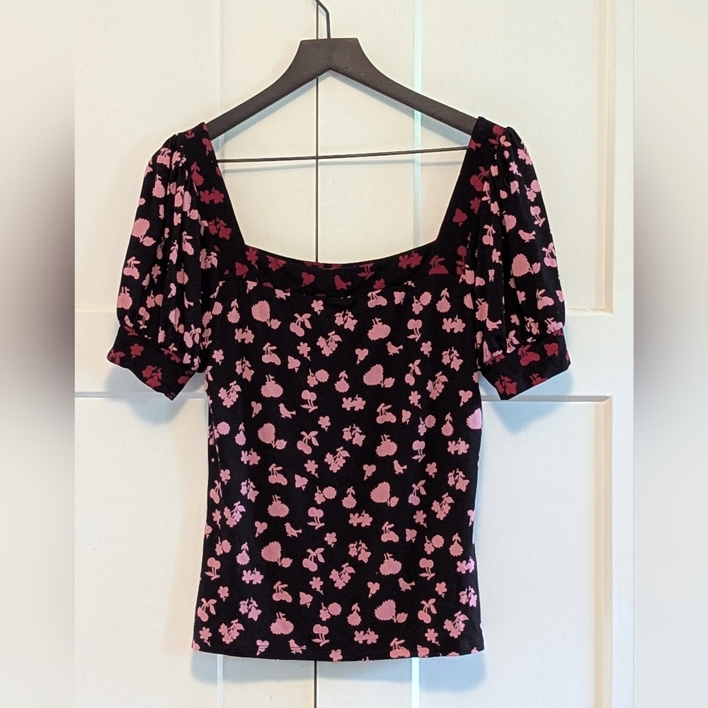 Boden Puff Sleeve Fitted Blouse Short Sleeve Sz 6 Small Excel Used Cond Romantic - Picture 4 of 4